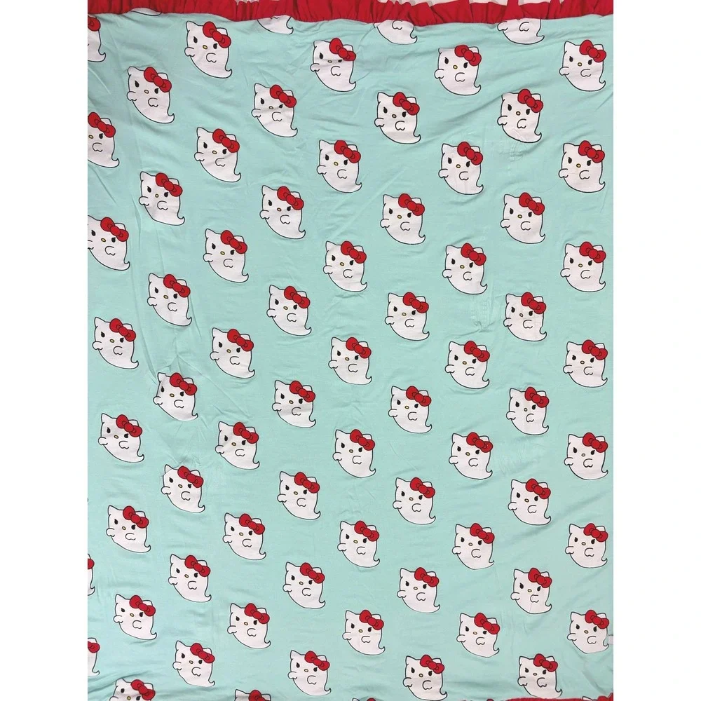 Posh Peanut x Hello Kitty Sanrio Luxette Patoo Ghost Kitty Bamboo Ruffle Blanket